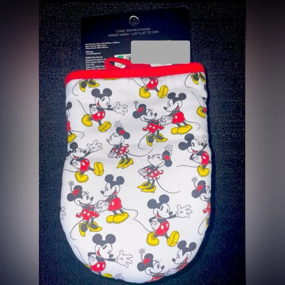 2 Mickey & Minnie Mouse Kitchen Oven Silicone Mini Mitts/ 2 Mini Spatulas Disney